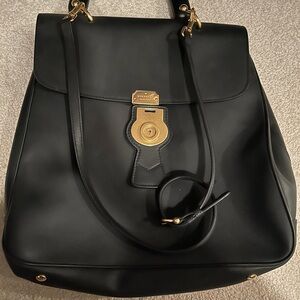 Elegant Burberry Black Leather Handbag